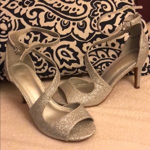 Silver Glitter Heels